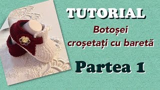 TUTORIAL Botosei crosetati cu bareta  Partea 1 [upl. by Anihtyc]