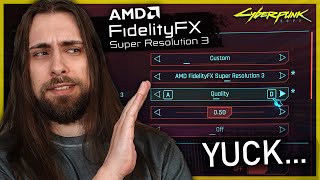 AMD FSR 3 Frame Generation FINALLY arrives to Cyberpunk 2077 But it sucks [upl. by Aleil]