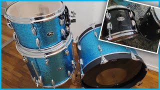 RestoringRewrapping Vintage Slingerland Drum Kit 20quot12quot14quot [upl. by Zapot]