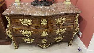 Antique French Régence Kingwood Ormolu Mounted Commode [upl. by Nayra173]