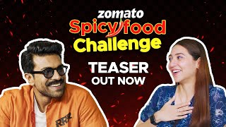 RRR Hero Ram Charan  Sahiba Bali  🌶️ Spicy Food Challenge  YouTube Shorts  Zomato [upl. by Ahseined]