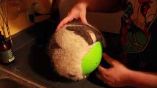 Hat Felting Process on a Ball [upl. by Emera]