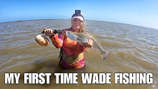 My FIRST TIME Wade Fishing in Matagorda Texas Only Panicked a Little😅 [upl. by Donia763]