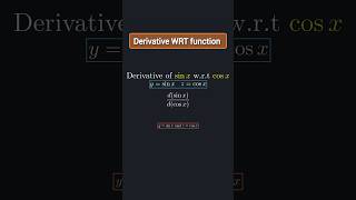 The Derivative You Didnt See Coming sinx wrt cos⁡𝑥cosxmaths [upl. by Donnell]