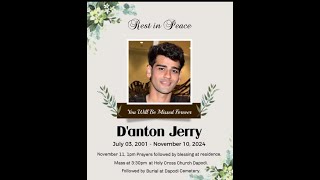 Funeral Service of Danton Jerry [upl. by Nysa]