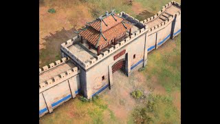 AOE4  Chinese Great Wall Gatehouse provides ALL stone walls with health [upl. by Luaped]