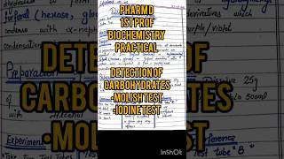 Pharm DMolish and iodine testbiochemistry practicalshortsvideo detection of carbohydrates [upl. by Justinn]