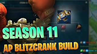 NEW SEASON 11 AP BLITZCRANK BUILD GETTING MY ADC 5 KILLS IN 5 MINUTES  CHALLENGER SMURFS IN BRONZE [upl. by Htesil]