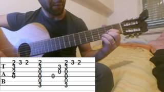 SOLO PER TE  NEGRAMARO  TUTORIAL CHITARRA CON TAB BY MATTYPAVY [upl. by Eylloh]