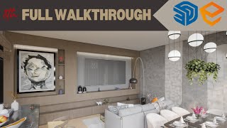 Enscape Full Tutorial For Complete Beginners Open Kitchen Design and Realistic Render [upl. by Ahsiea]