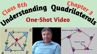 UNDERSTANDING QUADRILATERALS  Class 8th  Chapter 3  OneShot Video [upl. by Ellennod837]