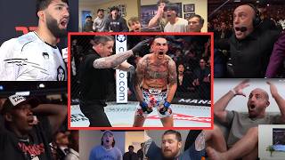 TOP 10 REACTIONS to Max Holloway vs Justin Gaethje KO  FINAL SECOND KNOCKOUT  UFC 300 [upl. by Beutner]