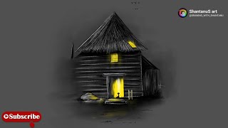 HOUSE DRAWING IN NIGHT VIEW [upl. by Eener989]