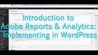 Tutorial Adobe Analytics  Implementing in WordPress [upl. by Boles]