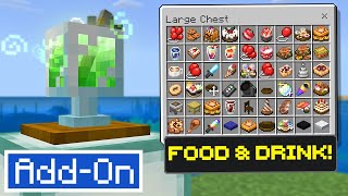 The BEST FOOD and DRINKS Addon for Minecraft Bedrock Edition Celebration Food Review [upl. by Euqirdor]