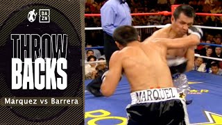 Throwback  Juan Manuel Marquez vs Marco Antonio Barrera Peso Pluma Barrera Hits Marquez When Down [upl. by Annecorinne]