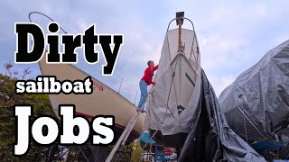 Preparing Your Sailboat for Winter Storage  Building a Tarp Frame [upl. by Farlee]