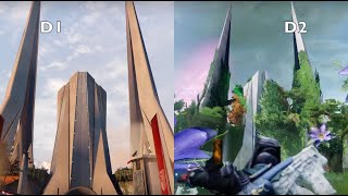 Destiny 1 Destiny 2 Tower Comparison The Final Shape [upl. by Lavern]