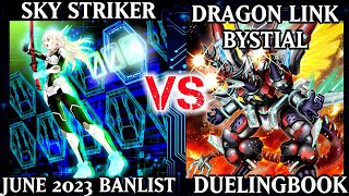 Sky Striker vs Dragon Link Bystial  High Rated  Dueling Book [upl. by Gudrun]