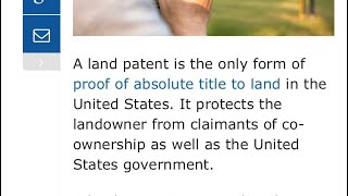 This is the definition of a Land Patent aka the real Allodial Title [upl. by Caprice]