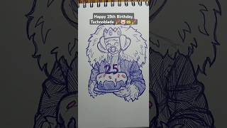 Happy 25th Birthday Technoblade 🐷👑🎉 art drawing Technoblade25 [upl. by Politi946]