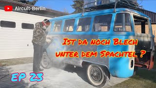 VW T1 Projekt  Seitenwand  ist da noch Blech unter dem Spachtel  EP 23 [upl. by Brandais425]