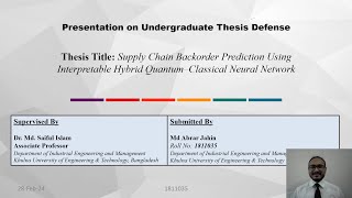 Presentation on Undergraduate Thesis Defense by Md Abrar Jahin [upl. by Rauch]