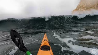 Ducking Very BIG Waves With Kayak Turtle Rolls [upl. by Eigroeg]