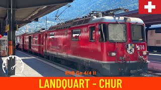 Cab Ride Landquart  Chur  Rhaetian Railway RhB in 4K Switzerland August 2022 [upl. by Accebor]