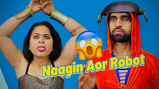 Robot Aor Naagin 🤖🐍😱😂  Mohit Pandey shorts funny trending [upl. by Yrrab827]