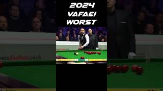 2024 Hossein Vafaei Worst Shots  World Snooker Championship snooker snookermoments worstluck [upl. by Enetsirhc]