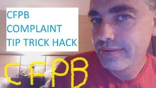 CFPB COMPLAINT CFPB TIP CFPB HACK CONSUMER FINANCE PROTECTION BUREAU TIPS TRICKS HACKS EASY TRICK [upl. by Nor8]