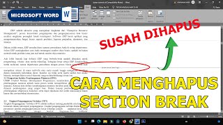 2 cara mudah menghapus section break di microsoft word [upl. by Mead]