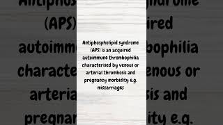 Understanding Antiphospholipid syndrome  MRCP revision  shorts thrombosis miscarriage dvt [upl. by Randell]