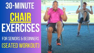 30Minute Full Body Chair Workout for Seniors amp Beginners Intermediate level [upl. by Ardnnaed]