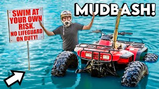 FLOATING MY FOURWHEELER ACROSS LAKE MUD BASH 2023 [upl. by Leroi]