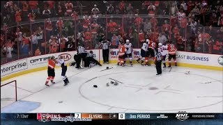 Capitals vs Flyers line brawl Nov 1 2013 [upl. by Anirdnajela]