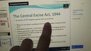 CENTRAL EXCISE ACT 1944 WIITH TARIFF ACT 1985 [upl. by Yovonnda]