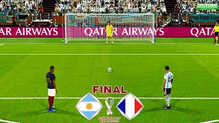 Argentina vs France  Penalty Shootout  Final FIFA World Cup 2022  Mbappe vs Messi  PES Gameplay [upl. by Dirk936]