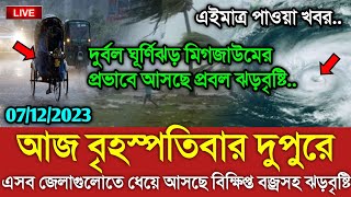 আবহাওয়ার খবর আজকের  ঘূর্ণিঝড় মিগজাউম সর্বশেষ খবর  Bangladesh weather Report Cyclone Weather [upl. by Nimad]