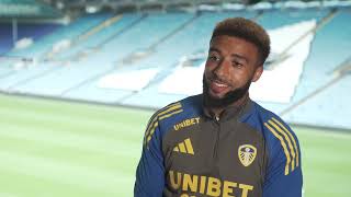 First interview  Jayden Bogle at Leeds United [upl. by Bena]