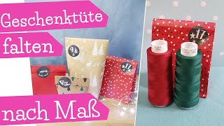 Geschenktüte falten nach Maß  Papiertüte falten  DIY Adventskalender  Geschenkpapier Tüte basteln [upl. by Assili88]