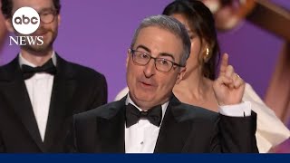 John Oliver pays tribute to his late dog in Emmys acceptance speech [upl. by Nilat]