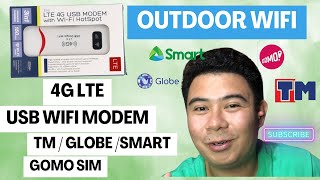 4g LTE Wifi Modem USB open line to all network  plug and play gomo sim tm globe smart [upl. by Aikyn264]