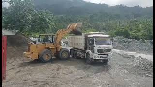 Amazing Wheel Loader amp Chinese Shacman Dump Truck Hauling River Sand [upl. by Siana]