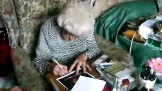 Millvina Dean Last Titanic Survivor Signing a Photograph [upl. by Britte773]