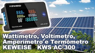 Instalação e funcionamento do amperímetro voltímetro wattímetro e termômetro KWS AC300 [upl. by Nnov]