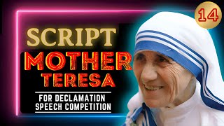 Declamation Speech Competition Script  Mother Teresa  script motherteresa blessed [upl. by Rosabel166]