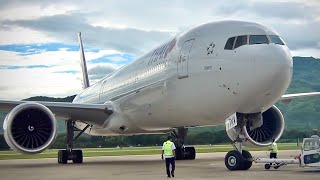 HSTKV Boeing 777300ER Thai Airways Startup  CNX [upl. by Gore]