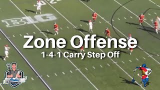 1 4 1 Carry Step Off Offense vs Zone Defense  Lacrosse Coaching Zone Offense  POWLAX [upl. by Slaohcin424]